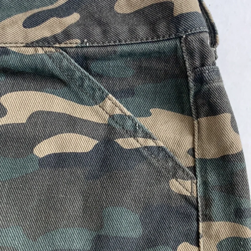 Forever 21 Camo Jean Shorts Khaki Tan Green 27 - Picture 7 of 13